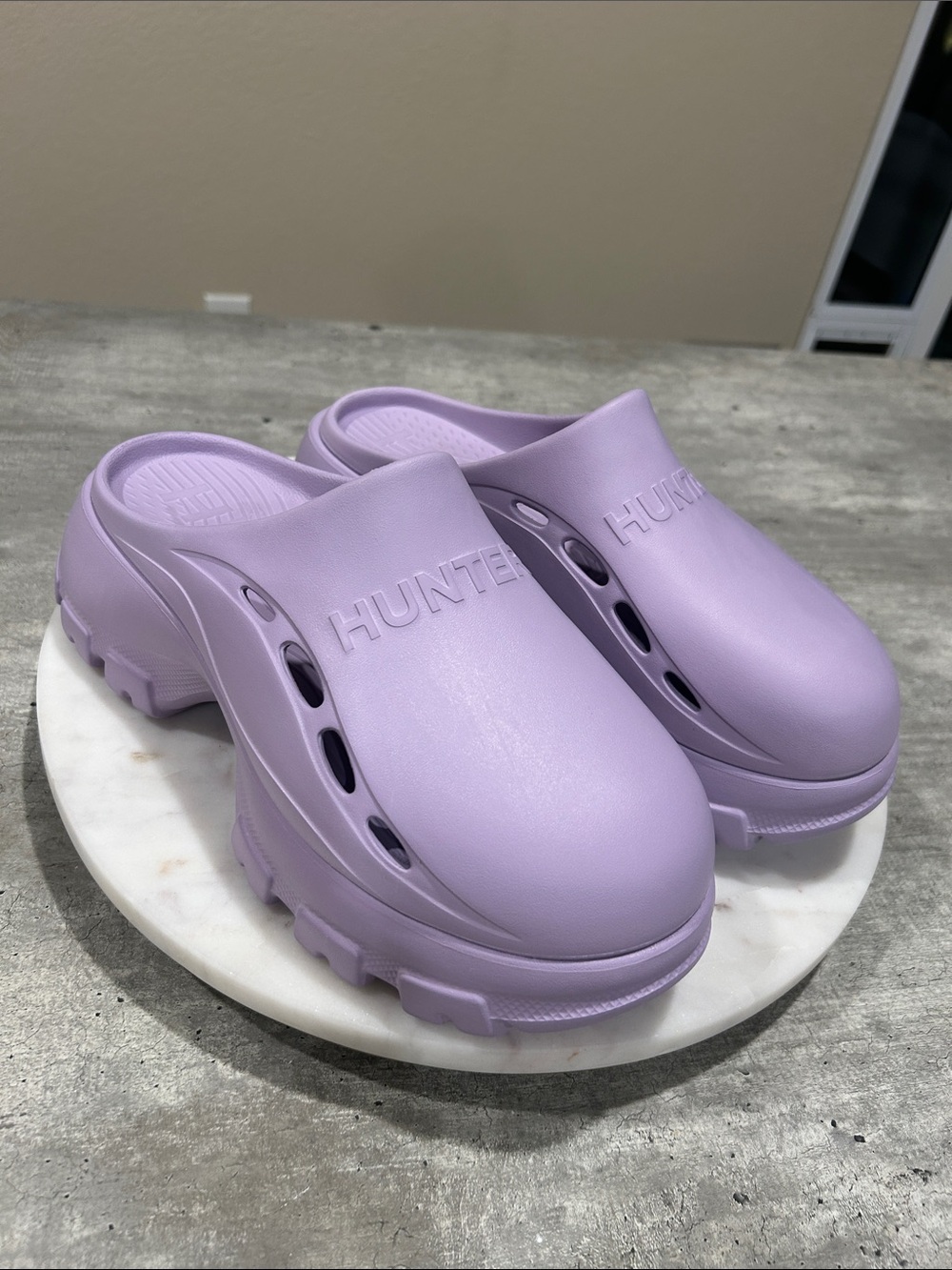 Hunter Bryce Platform Mules in light purple Women’s Size10